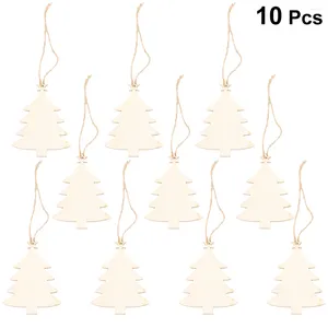 Decorative Figurines Wooden Hanging Plaque Christmas Tree Pendants Party Decor Ornaments For Supplies