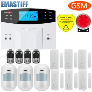 Kits G2B Wired Wireless GSM Home Burglar Security Alarm System 433MHz Support G2B Spanish English Russian Voice Intercom Language