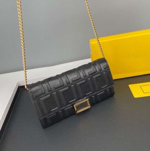 Fashion designer shoulder bags luxury womens chain handbags embossed letter genuine leather crossbody original ladies vintage envelope sling purses