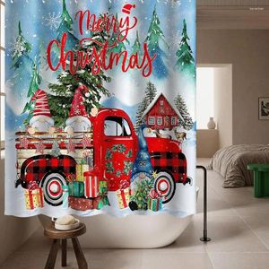 Shower Curtains Stylish Curtain Festive Holiday Bathroom Decor Christmas With Xmas Tree Fireplace Colorful Patterns