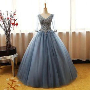 فساتين مخصصة نصف الأكمام Quinceanera فساتين الطابق طول العباءات الرسمية كرات الكرات المشاهير فساتين السجاد الأحمر