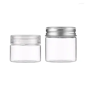 Storage Bottles 50Pcs Cream Jar Facial Empty Clear Plastic Pot With Aluminum Lid Makeup 20G 30G Packaging Eye Mask