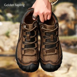 624 Leather Golden Sapling Genuine Boot Men Retro Casual Warm Shoes Classic Winter Men's Boots Fashion Sewing Leisure Trekking Shoe 's 43569 s