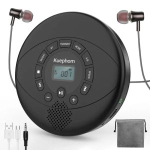 Player CD player portátil Bluetooth CD Walkman construído em alto -falantes CD player recarregável com porta USB/aux/fone de ouvido