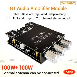 Amplifier ZK1002MT TPA3116D2 Bluetooth 5.0 Amplifier Board 100WX2 Power Audio Stereo Sound Amplifier Board Home Theater