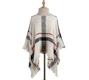 Tassel Cloak Shawl 6 Colors women seater high collar initte pullover poncho loose scarf shawls women cape ljjo72051030926
