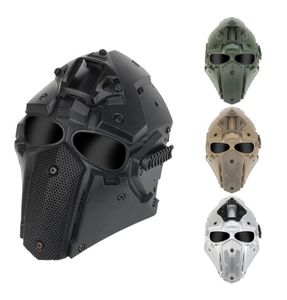 Capacete tático Máscara de face completa rápida Airsoft Shooting Head Face Protection Gear no031266342396