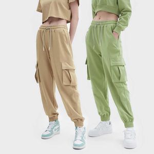 Anpassad 2021 Nya modebyxor för kvinnor plus size byxor Franska Terry Straight Leg Womens Cargo Sweatpants