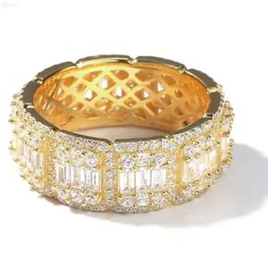 10K желтого золота мужская бриллиантовая багет