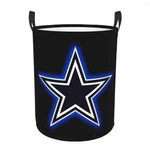 Laundry Bags Cowboy Star Basket Collapsible Clothes Toy Hamper Storage Bin For Kids Nursery