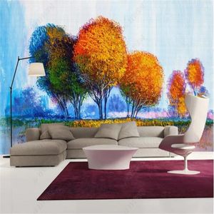 Wallpapers Milofi American Hand-painted Oil Painting Impressionist Plant Flower Background Wall
