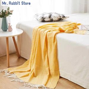 Blankets Sofa Coverlet Siesta Office Decorative Bedding Hand Knitting Throw Blanket Wave Herringbone Fringed Pendant For Cozy