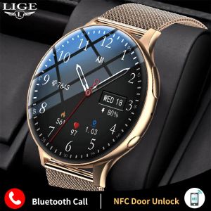 Смотреть NFC Smart Watch Women Womens, записывающие умные часы для Android iOS Bluetooth Call Assistant Digital Watches Новые погодные часы