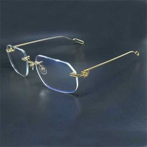 2024 Top -Designer für Männer Luxusdesignerin Frauen Sonnenbrillen Randlosen Brillen Mode transparente Brillen Dessinger Clear Gold Rahmen Espejuelos Mujer Brille