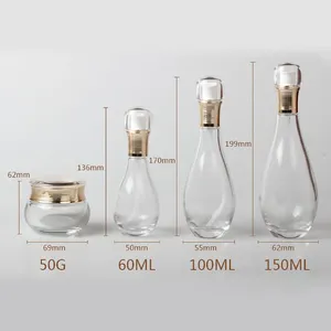 Storage Bottles Clear Foundation Bottle Pump Glass Lotion 150ml Mist Spray With Gold Lids