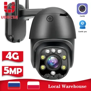 Kläder 5MP HD 4G SIM -kort IP -kamera 1080p utomhus CCTV Security PTZ 5x Zoom Camera Mini Speed ​​Dome Surveillance WiFi Camera Camhi App