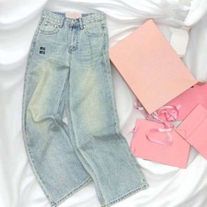 women jeans designer trousers womens high-waisted slim straight Jeans spring classic letter embroidered denim pants