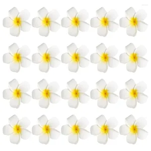 Dekoratif çiçekler 20pcs plumeria çiçek barrettes başlık klips headdress aksesuar