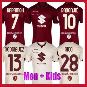 23 24 Torino FC Ricci Mens Futbol Formaları Singo T. Sanabria Ilic Pellegri Zima Buongiorno Home Sınırlı Üretim Futbol Gömlekleri