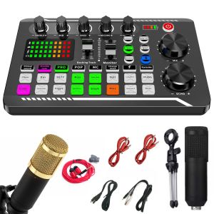 Microphones Sound Card Kit For Live Streaming Professional Audio Mixer English Version All InPodcast Production Studio For Podcast