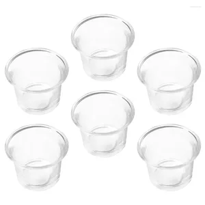 Candle Holders 6 Pcs Glass Transparent Holder Ornament Clear Container Jar Craft Making Cup Small Storage