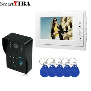 Doorbells Smartyiba TFT LCD Handfree Intercom Ev Kitleri Beyaz Monitör Numarası Kodu Tuş Takımı Video Kapı Telefon 7 