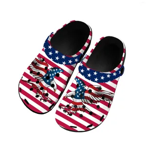 Casual Shoes USA flaga Ameryka czerwona niebieska biała sztuka home clogs niestandardowe woda męskie damskie nastolatki buty ogrodowe kapcie plażowe dziury plażowe