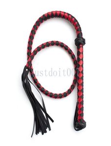 140cm Redblack Leather Whip Riding Crop Night Party Flogger Queen Game Toy sexy R523222697