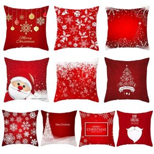 Travesseiros travesseiros de Natal de Natal decorativo sofá sofá arremesso de flocos de neve árvores casas de almofada impressa
