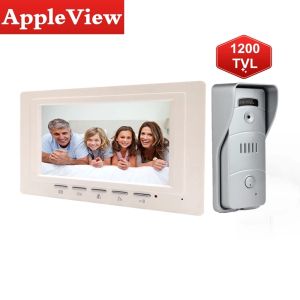 İntercom Video Kapısı Telefon Kapı Zili Kablolu Video Interkom Sistemi 7inch Renk Monitörü ve 1200TVL HD Kamera Rahatsız Modu Olmaz