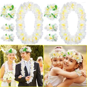 Dekorativa blommor 1/4 st Hawaii Wreath Hula Dancing Leis Flower Headpiece Halsband Armband Födelsedagsfest