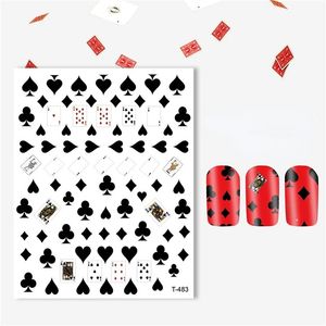 3d poker game adesivo adesivo per unghie da gioco decorazioni design lettere manicure cursori per le decalcomanie per le nail art