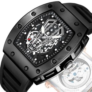 68 Anti Mechanical Hollow Out Live Broadcast Men's Silicone Barrel Shaped Luminous Fashion Sports Watch