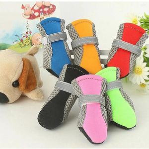 Dog Apparel 4Pcs Shoes Magic Sticker Closure Breathable Pet Boots Non-Slip Puppy Booties Footwear For Small Medium Large