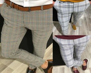 Men 2019 Новый случайный Slim Fit Skinny Business Formal Party Party Packedo Bants Slacks Blousers 5811609