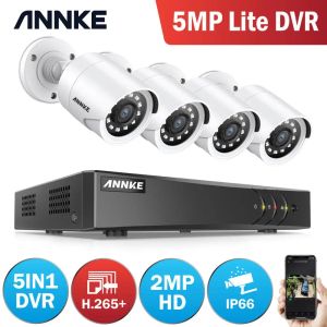 System Annke 8ch 2MP FHD System nadzoru wideo 5in1 H.265+ 5MP Lite DVR z 4PCS 1080P Outdoor WeatherProof Cameras CCTV