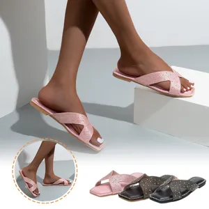 Slippers Fashion Fancy Sandals For Girls Woman PVC Flat Slide With Bow Ladies Feet Arch Support Women