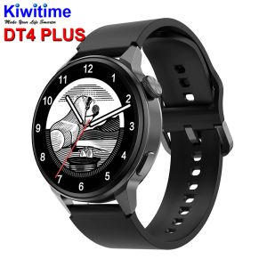 Saatler Kiwitime DT4 Plus Akıllı Saat Erkekleri Kadınlar Akıllı Swatch NFC 1.36 inç Yuvarlak Saatler 280mAh Batarya Ecg Sesli Asistan