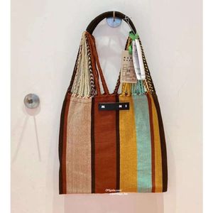 10a handgewebte Leinwand Strandtasche Frauen Einkaufstasche Luxus -Designer -Taschen ethnischer Stil Unterarm Schulter Hobo -Einkaufstaschen große Kapazität Handtasche