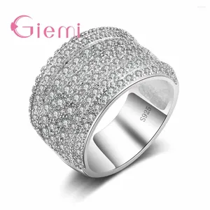 Anelli a grappolo Arrivo Fashion Charm Luxury 925 Sterling Silver Pave Micro Shiny Crystal Beah Breaks Breaks Breath