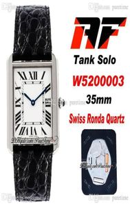 AF Solo W520003 Schweizer Ronda Quarz Unisex Mens Womens Watch White Dial Black Römische Markierungen Blaues Handtextur Leder Armband Super E3098501