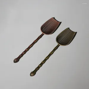 Tea Scoops Metal Teaspoon Chinese Set Accessory Household Office Alloy Spoon Coffee Shovel Hand Crafts Taking Tool Teaware