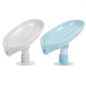 Kitchen Storage Tray Supplies Home & Living Suction Cup Soap Dish Sponge Holder Leaf Box Sink Drain Rack