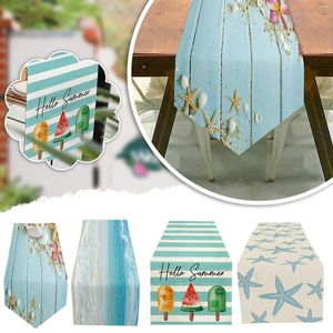 Table Cloth Summer Beach Printed Flax Flag Atmosphere Home Furnishings Coffee Tissue