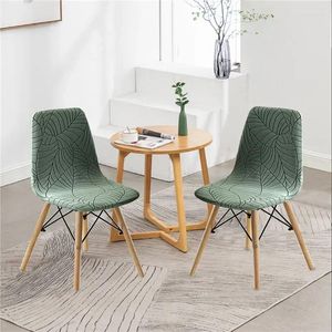 Sandalye kapakları 1pc elastik kabuk kapağı yaprakları jacquard yemek slipcover streç düz renk kolsuz koltuk ev el ziyafet