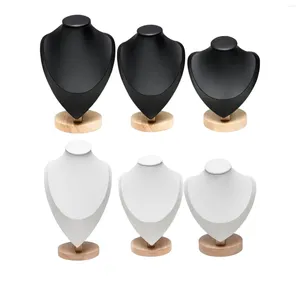 Schmuckbeutel freistehende Halskette ausstellen Büstenhalter mit Holzbasis eleganter Anhängerkettenständer für Ladenzimmerregale
