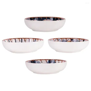 Dinnerware Sets 4pcs Ceramic Dipping Bowl Soy Sauce Dish Storage Dip Small Spice Mixed Style