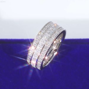 مجوهرات التصميم العصري 925 Silver VVS Moissanite Iced Out Ring Cuban Ring for Hip Hop Men