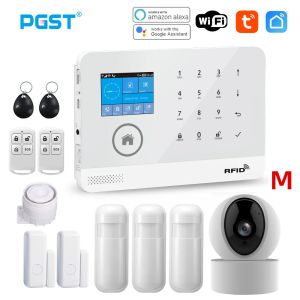 Kits PGST PG103 Wireless Home Burnglar Security LCD Touch Tastatur Sim GSM Alarm System Sensor Kit App Fernbedienung Tuya Smart Life