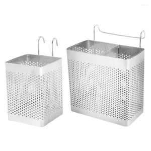 Armazenamento de cozinha 2 PCs pendurando utensílios de talheres de secagem de roupas de palha